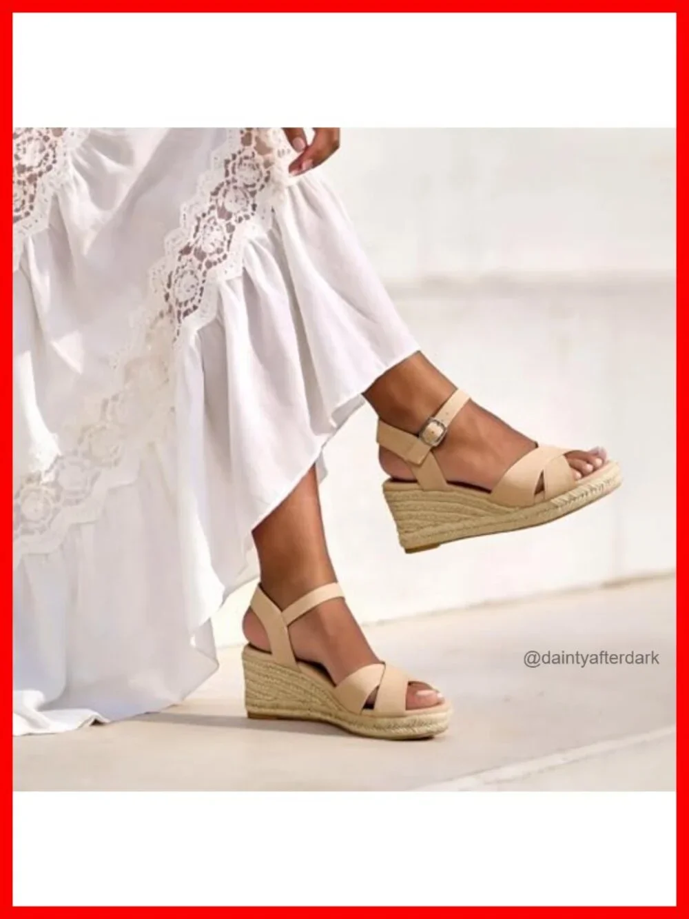 Women's Espadrille Wedge Sandals Raffia Ankle Strap Non-Slip